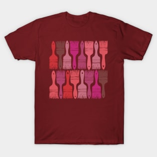 Paintbrush , seamless pattern in red tones T-Shirt